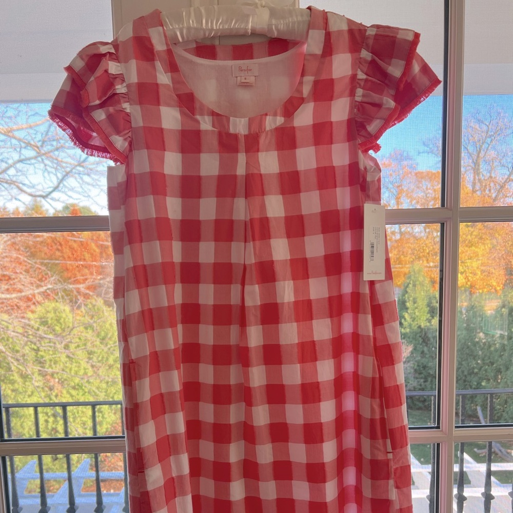 Persifor -NEW red gingham dress - flutter sleeve-small
